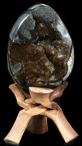 Septarian Dragon Egg Geode - Crystal Filled #40940